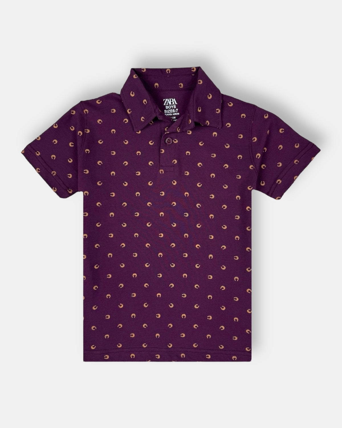 Z.A.R.A Premium Boy's Polo Shirt AOP (Maroon)