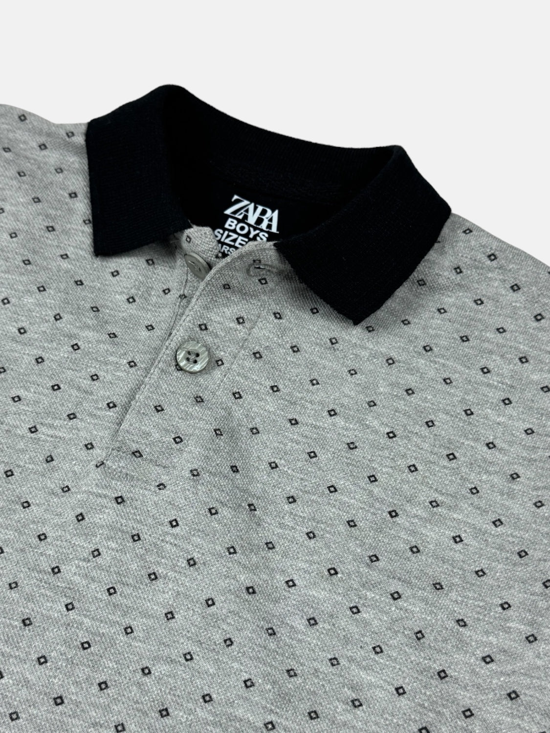 Z.A.R.A Premium Boy's Polo Shirt AOP (Heather Grey)