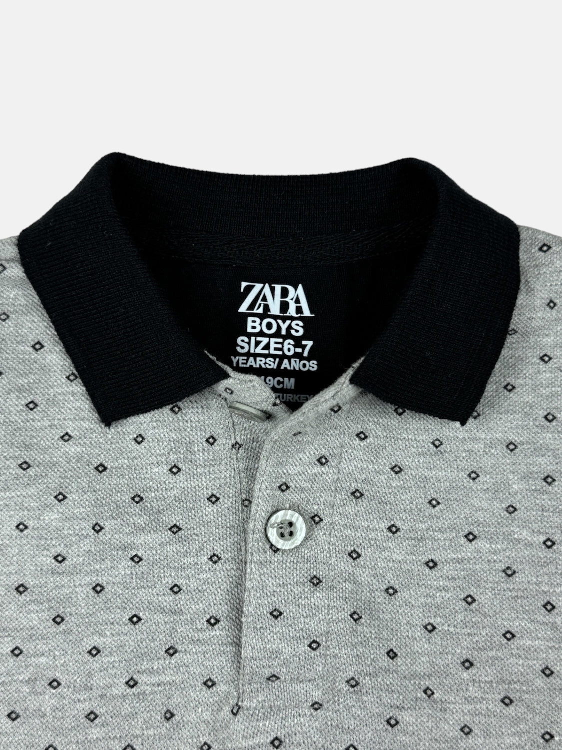 Z.A.R.A Premium Boy's Polo Shirt AOP (Heather Grey)