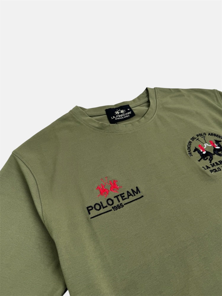 RL PREMIUM LA MRTINA COTTON T-SHIRT (OLIVE GREEN)