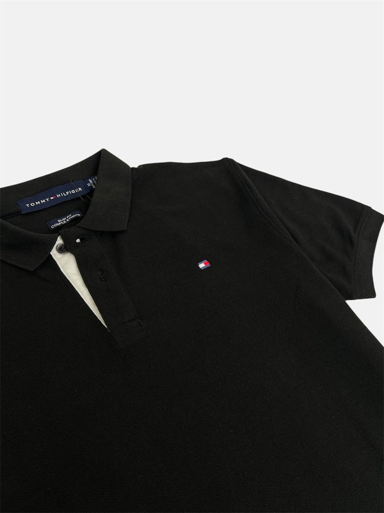 TH PREMIUM SLEEVE STRIPE POLO SHIRT (BLACK)