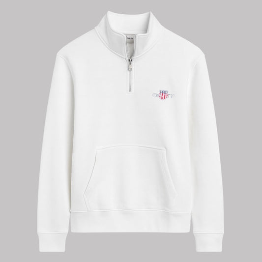 G.A.N.T PREMIUM COTTON FLEECE ZIP-UP (WHITE)