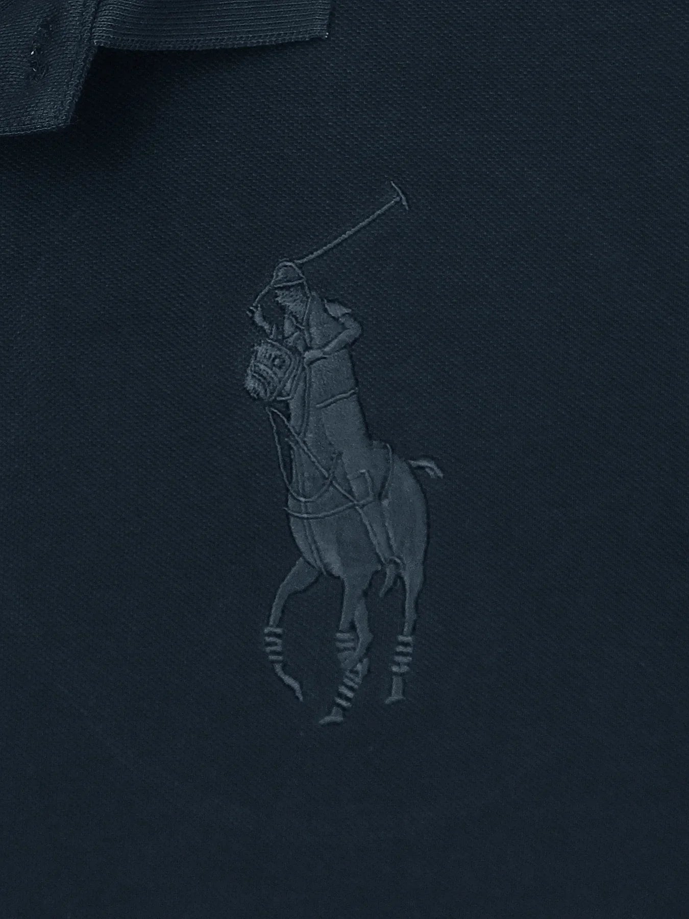 RL Premium Big Pony Self Emb Polo shirt (Navy Blue)
