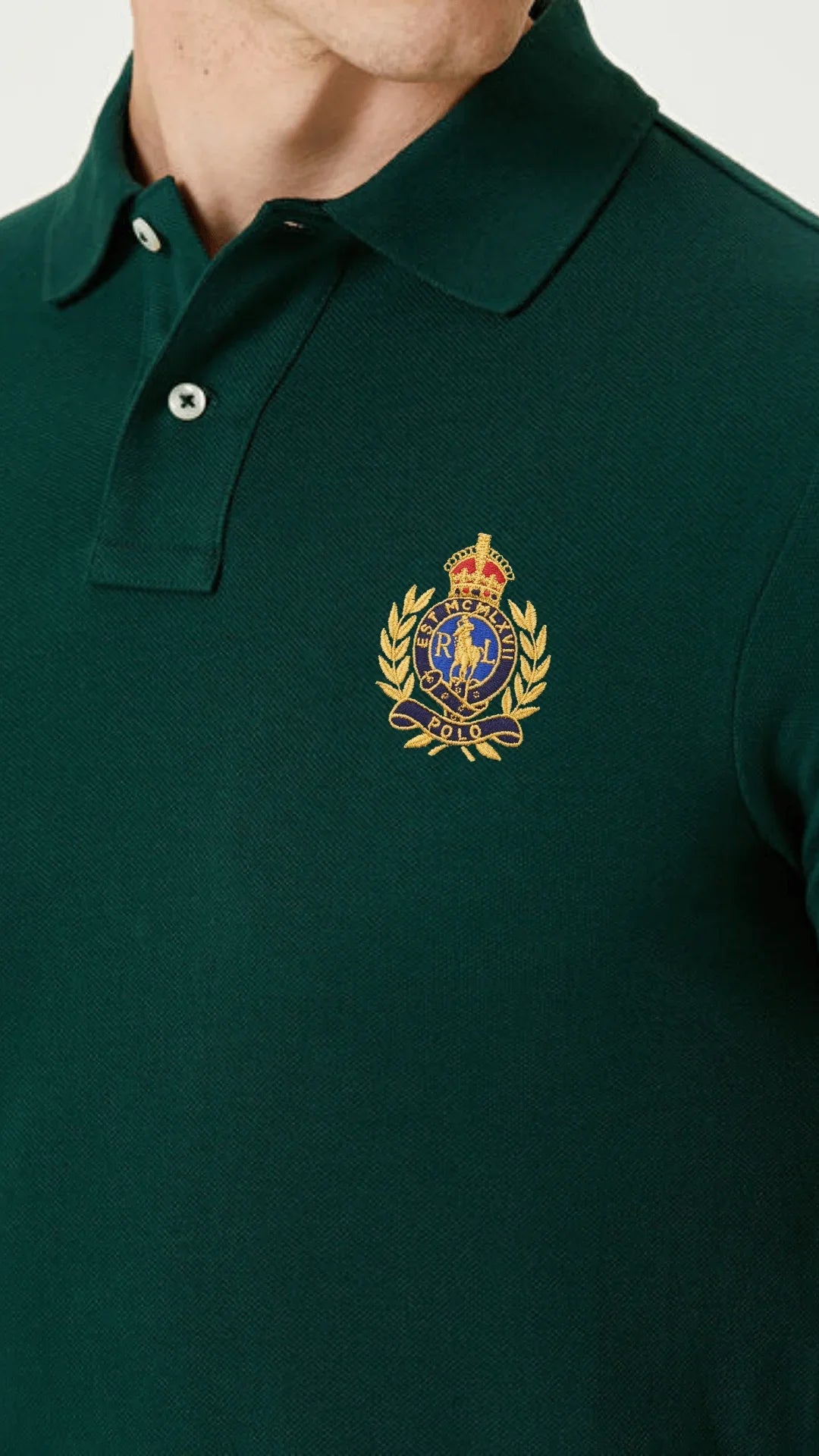 RL LIMITED EDITION FRONT/BACK EMBROIDERY POLO SHIRT (GREEN)