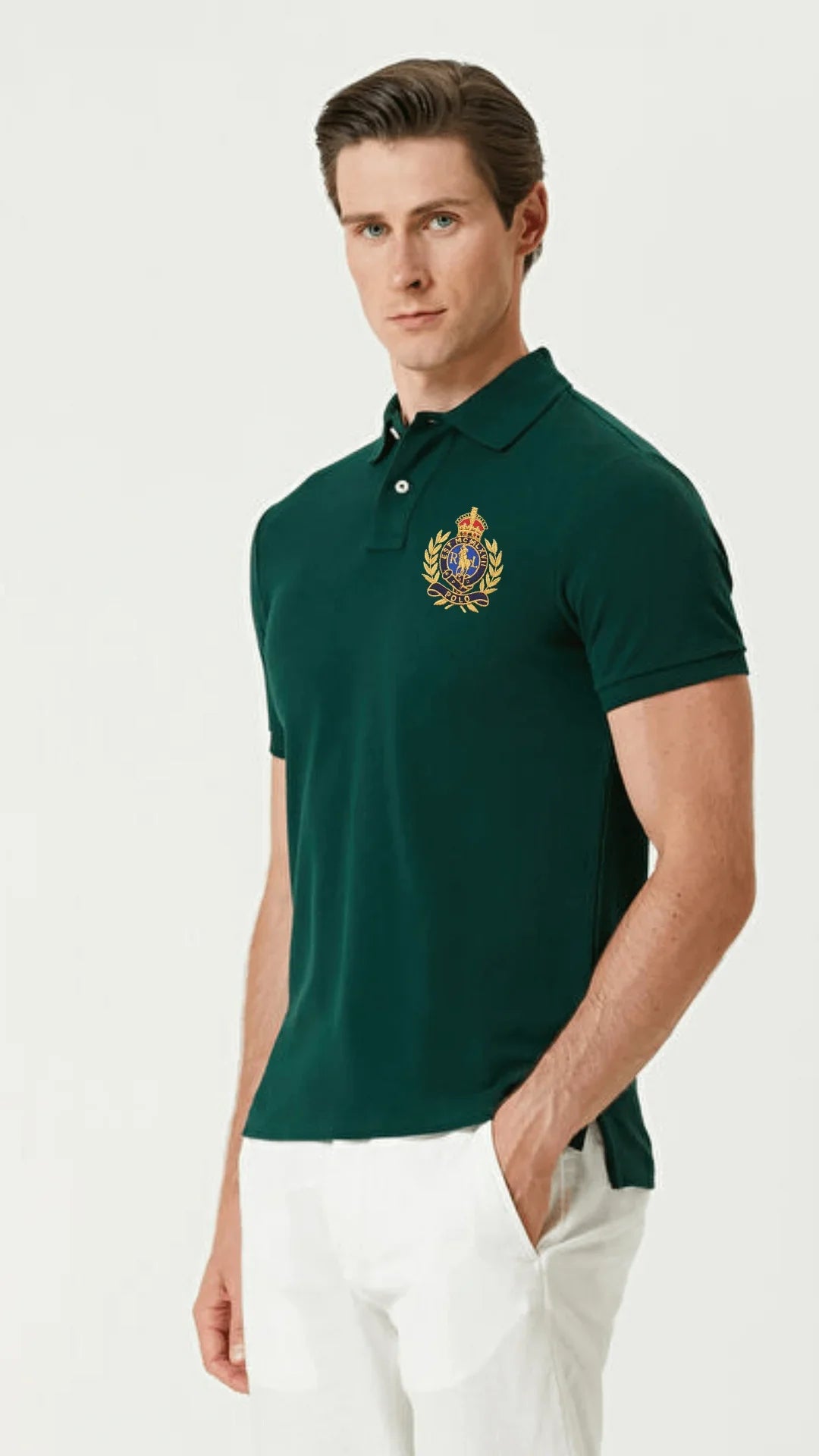 RL LIMITED EDITION FRONT/BACK EMBROIDERY POLO SHIRT (GREEN)