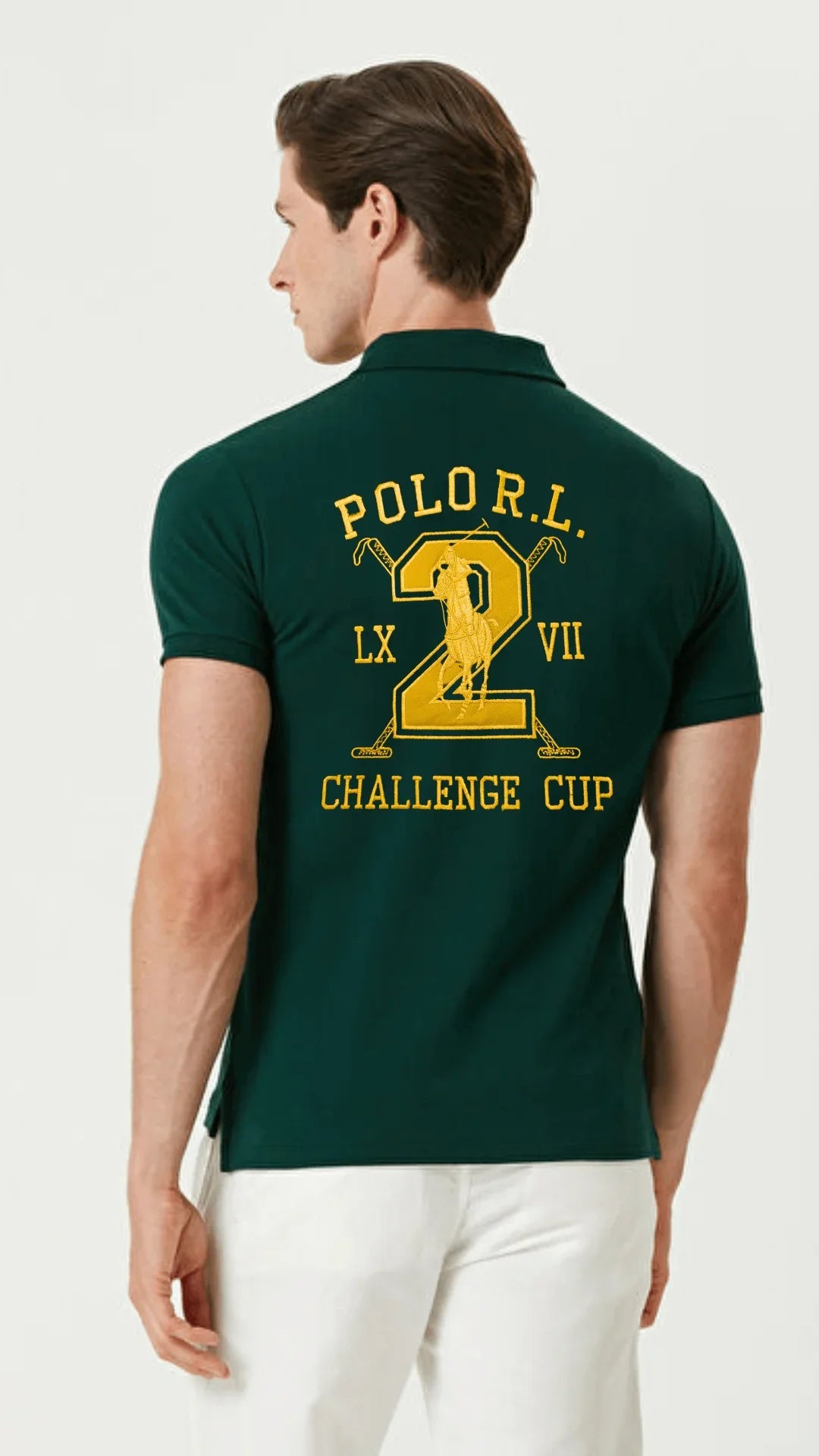RL LIMITED EDITION FRONT/BACK EMBROIDERY POLO SHIRT (GREEN)