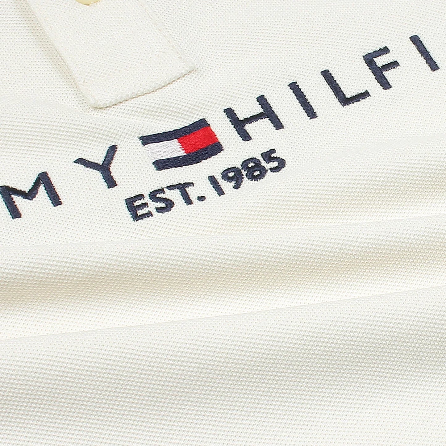 Tommy Premium Self Emb Polo Shirt (Off-White)