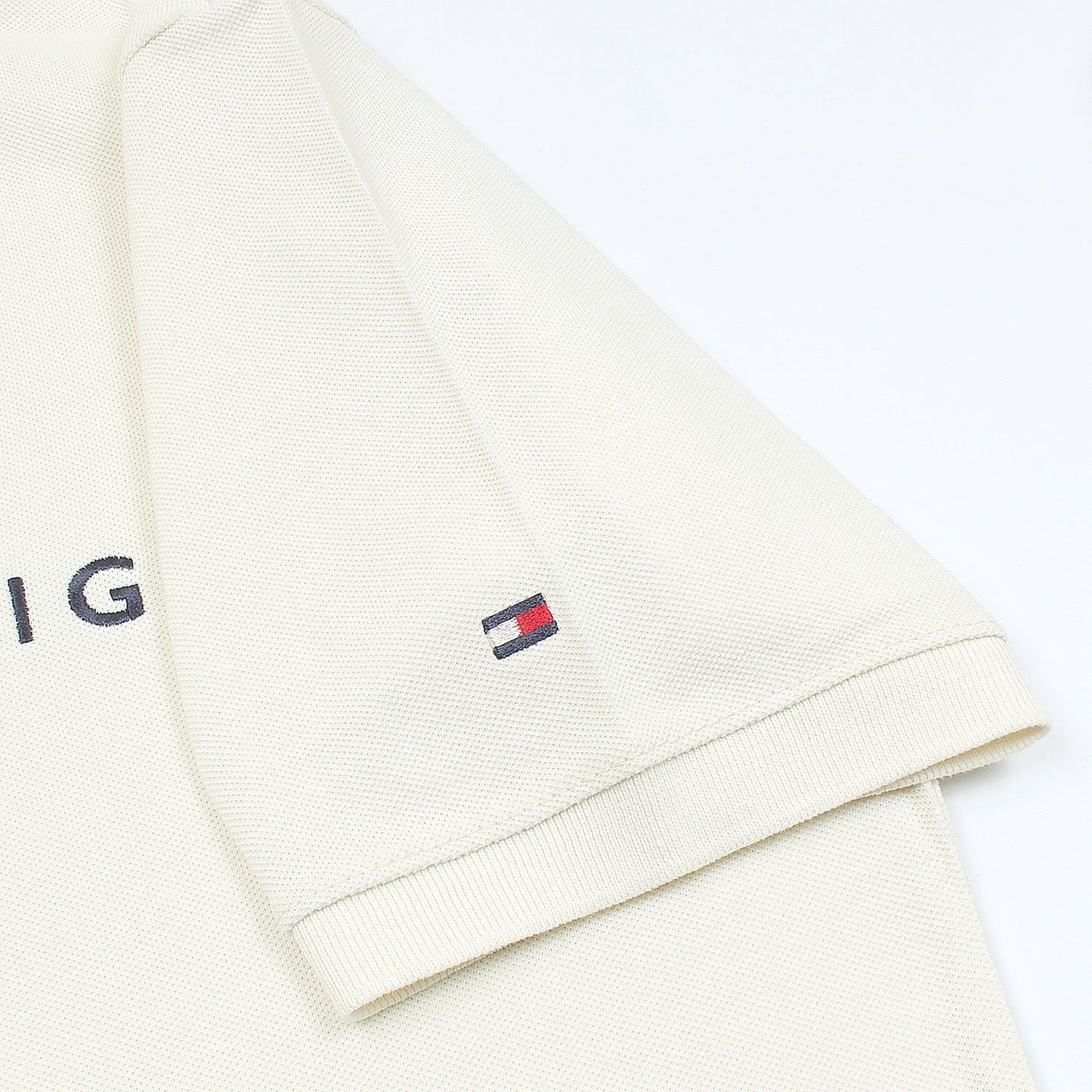 Tommy Premium Self Emb Polo Shirt (Off-White)