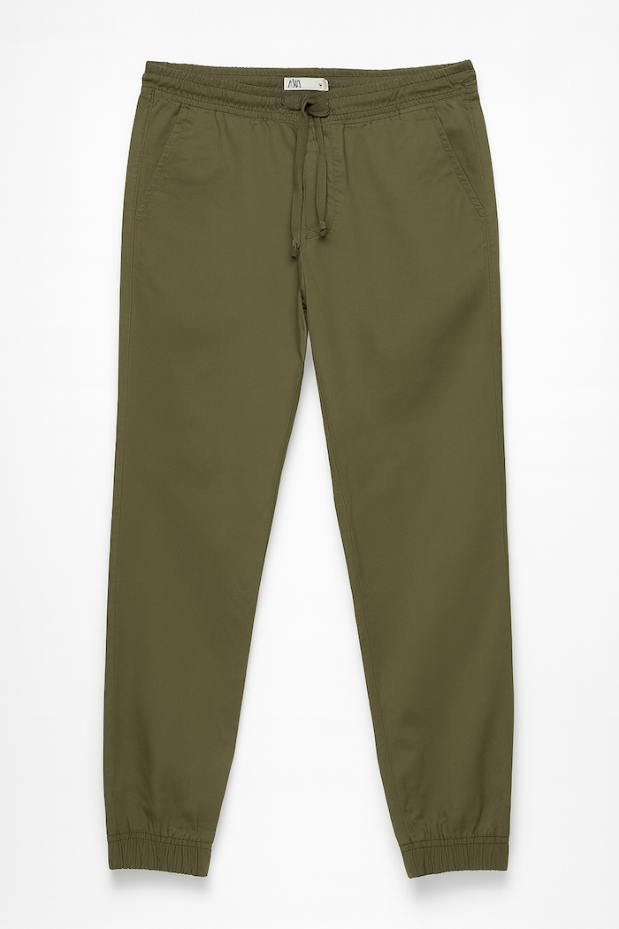 Z.A.R.A Premium Cotton Waist Jogger Trouser (Olive Green)