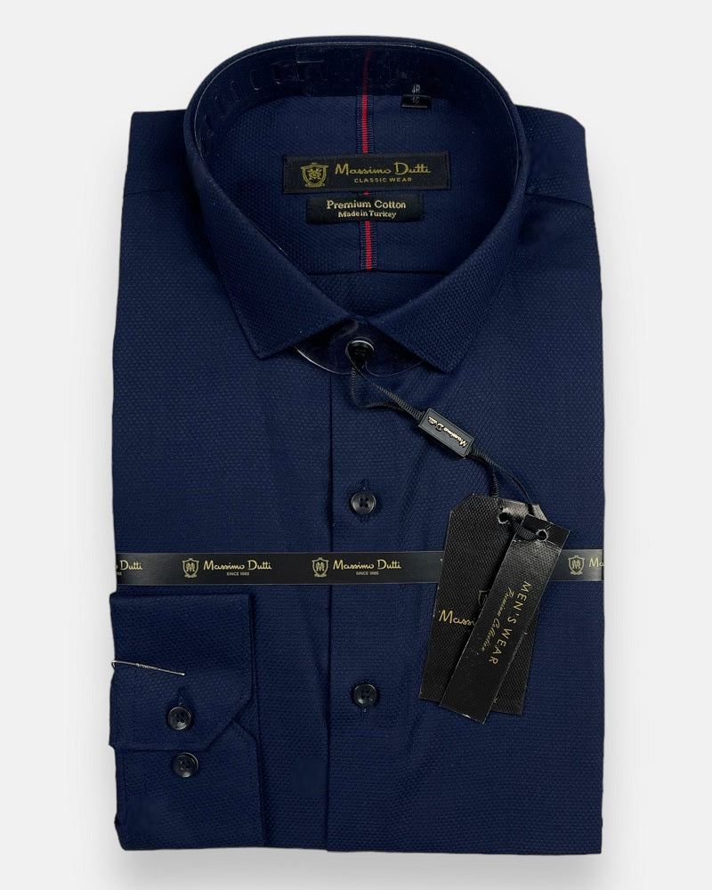 Mussimo Duti Imported Formal Shirt Dobby (Navy Blue)