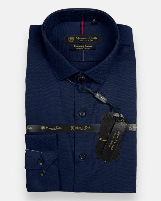 Mussimo Duti Imported Formal Shirt Dobby (Navy Blue)