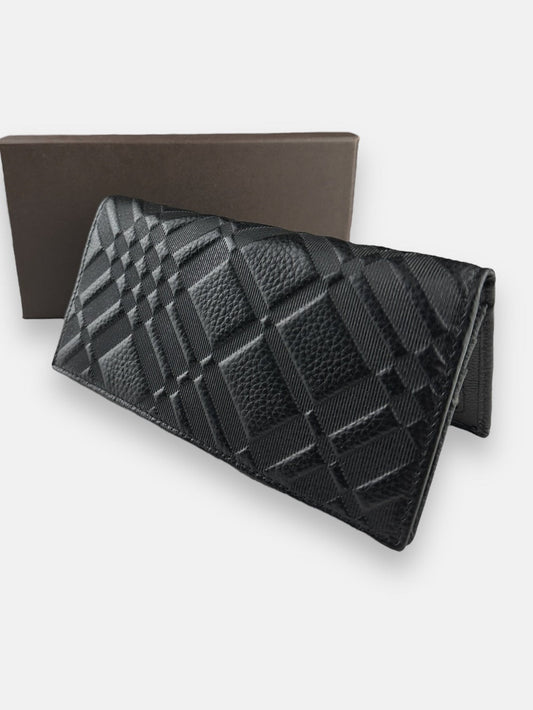 Burbery Design Long Wallet Black