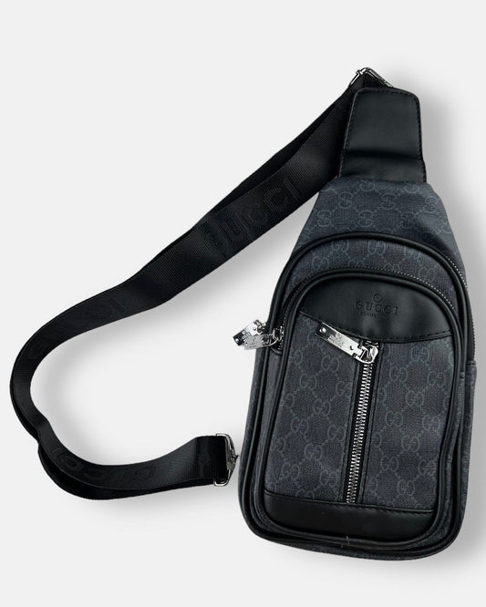 GUCI Basic Imported Chest Bag Grey 8019 E