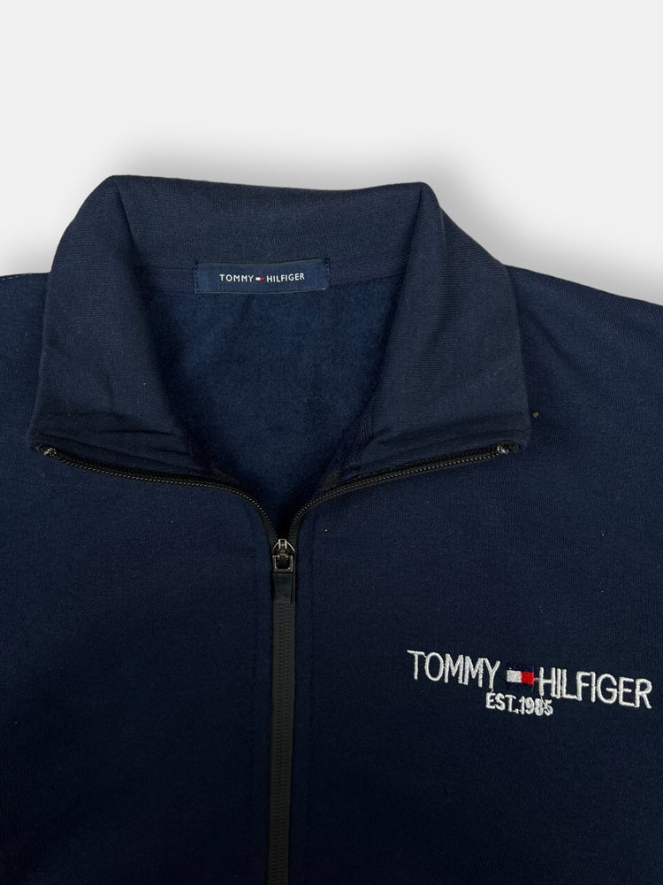 Tommy Premium Cotton Fleece Zipper Jacket (Navy Blue)