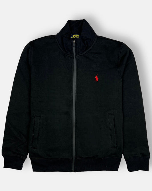 RL Premium Cotton Fleece Zipper Jacket Black