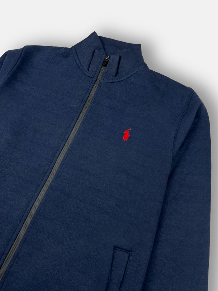 RL Premium Cotton Fleece Zipper  Jacket (Navy Blue)