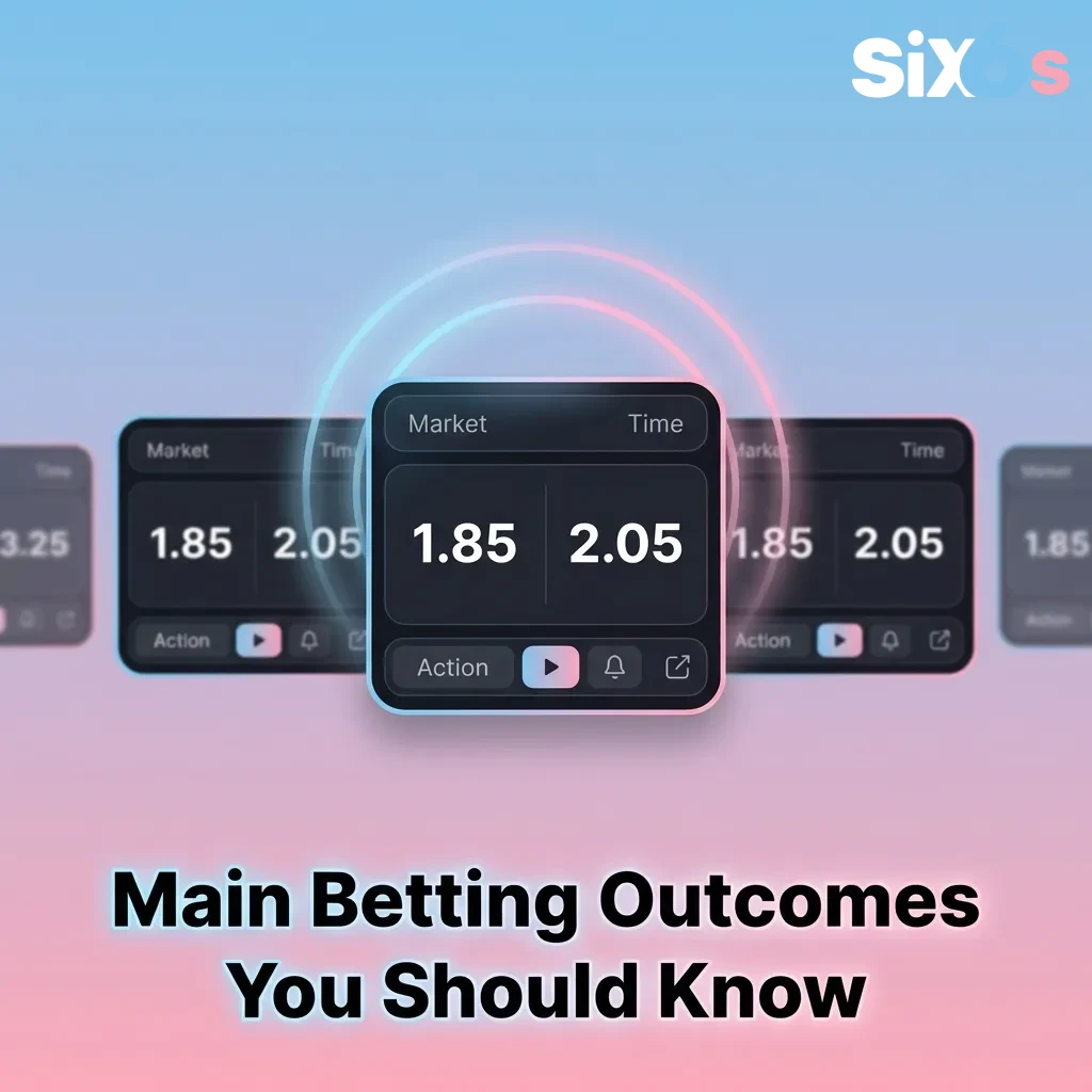 Diagram showing common betting outcome types including match result, over/under, handicap, and correct score options — Six6s in Pakistan