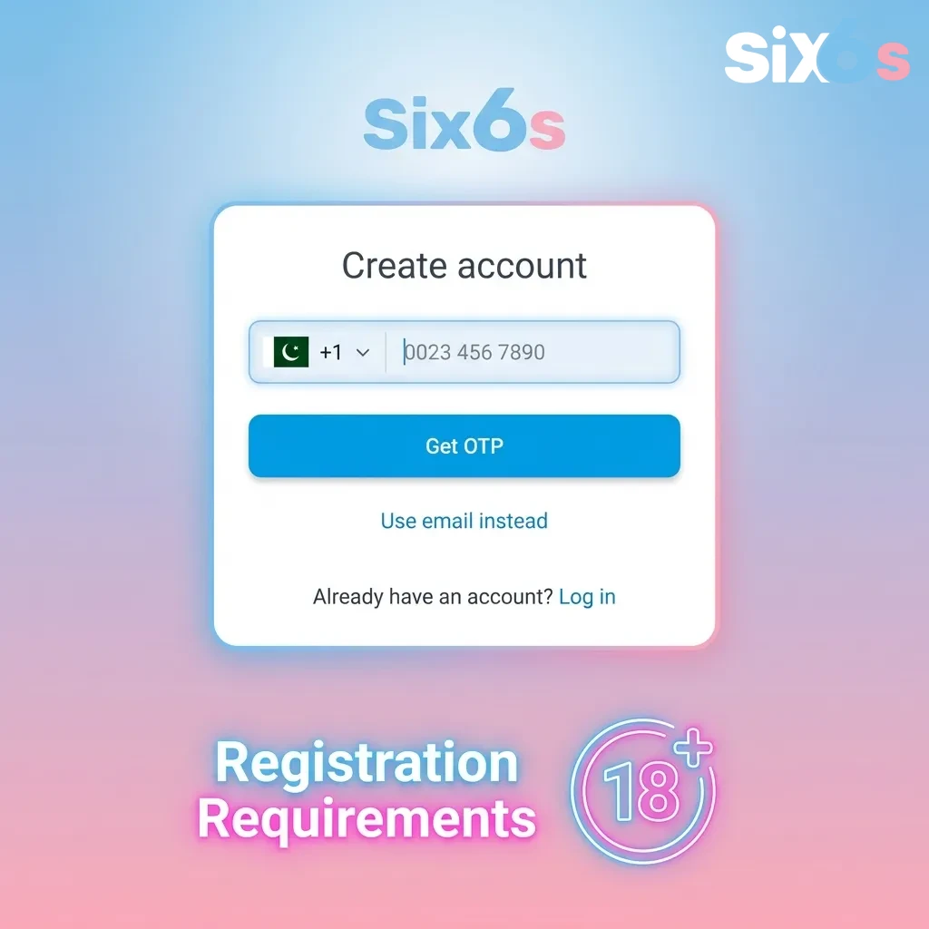 Registration rules icon showing age 18+, identity verification, and single account requirements for online betting — Six6s in Pakistan